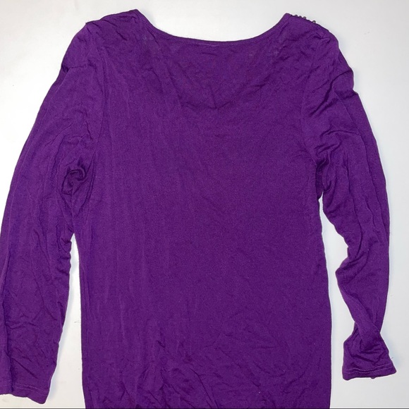 Jewels & Gems Embellished Neck Purple Shirt sz L Large EUC - Picture 4 of 4